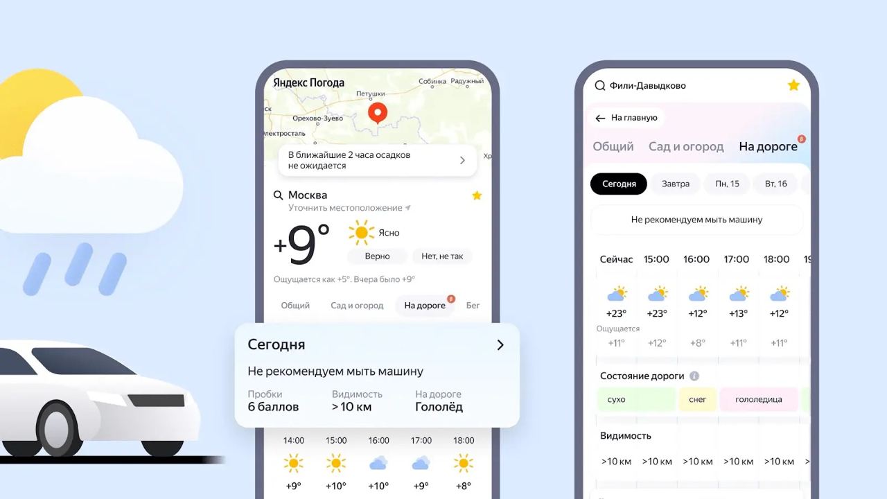 Яндекс Погода» добавила прогнозы для автомобилистов | Enter